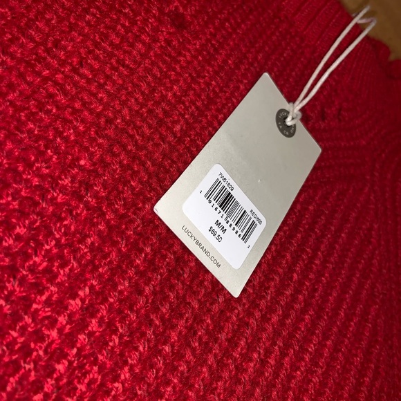 Lucky Brand Crew Neck Pointelle Sweater - Picture 5 of 8